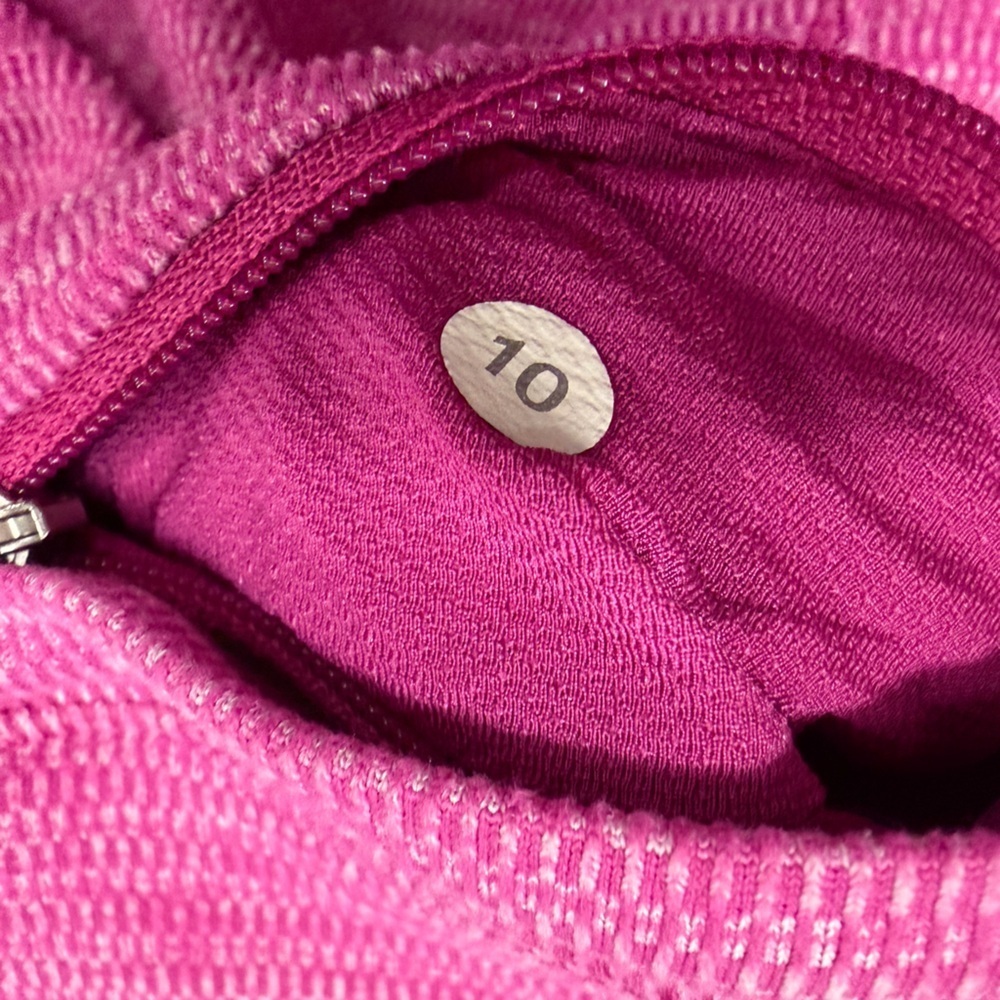 LULULEMON Base Runner 1/2 Zip Raspberry Pink Size 10 - Picture 16 of 16